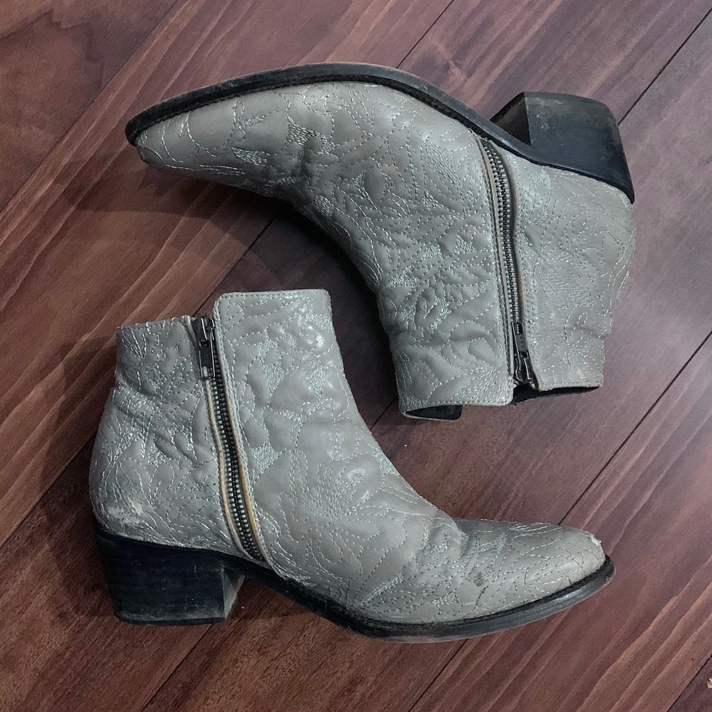 Free People western grey leather ankle boots